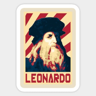 Leonardo Da Vinci Retro Propaganda Sticker